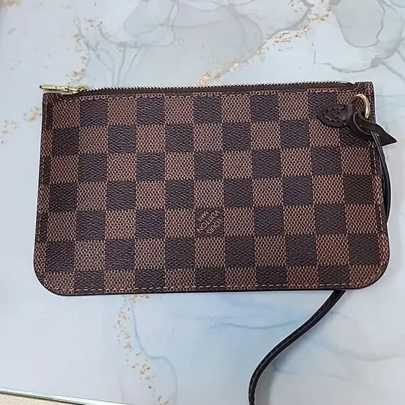 NEW Authentic Louis Vuitton Damier Ebene Neverfull PM Purse Bag Tote & Pouch - Picture 11 of 15